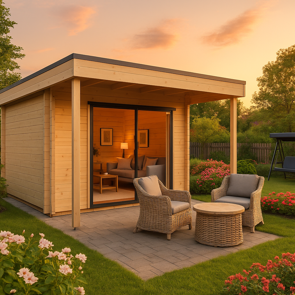 Fjordholz Gartenhaus Modell Q-BIC Alu 44 A + VD