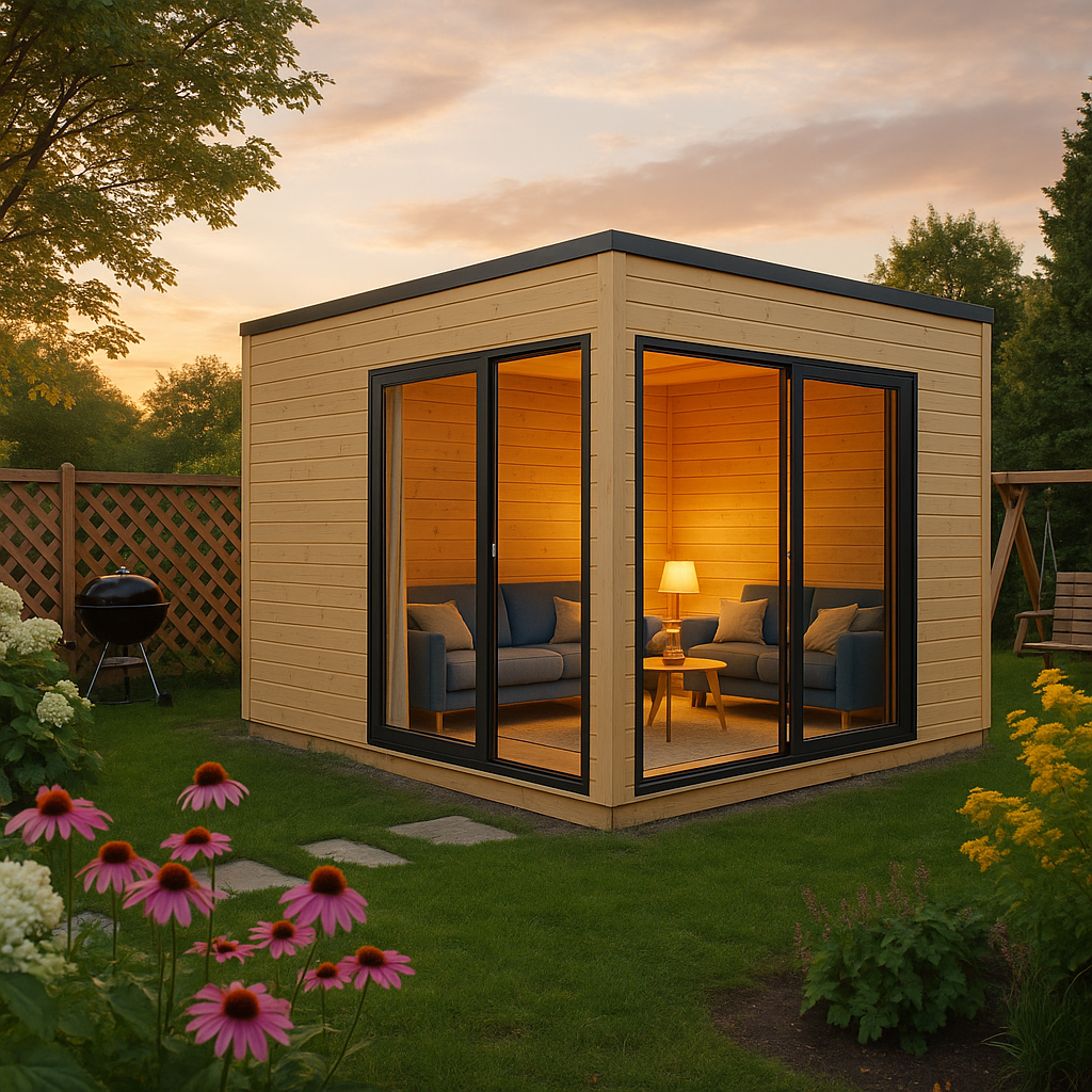 Fjordholz Gartenhaus Modell Q-BIC Alu 44 B