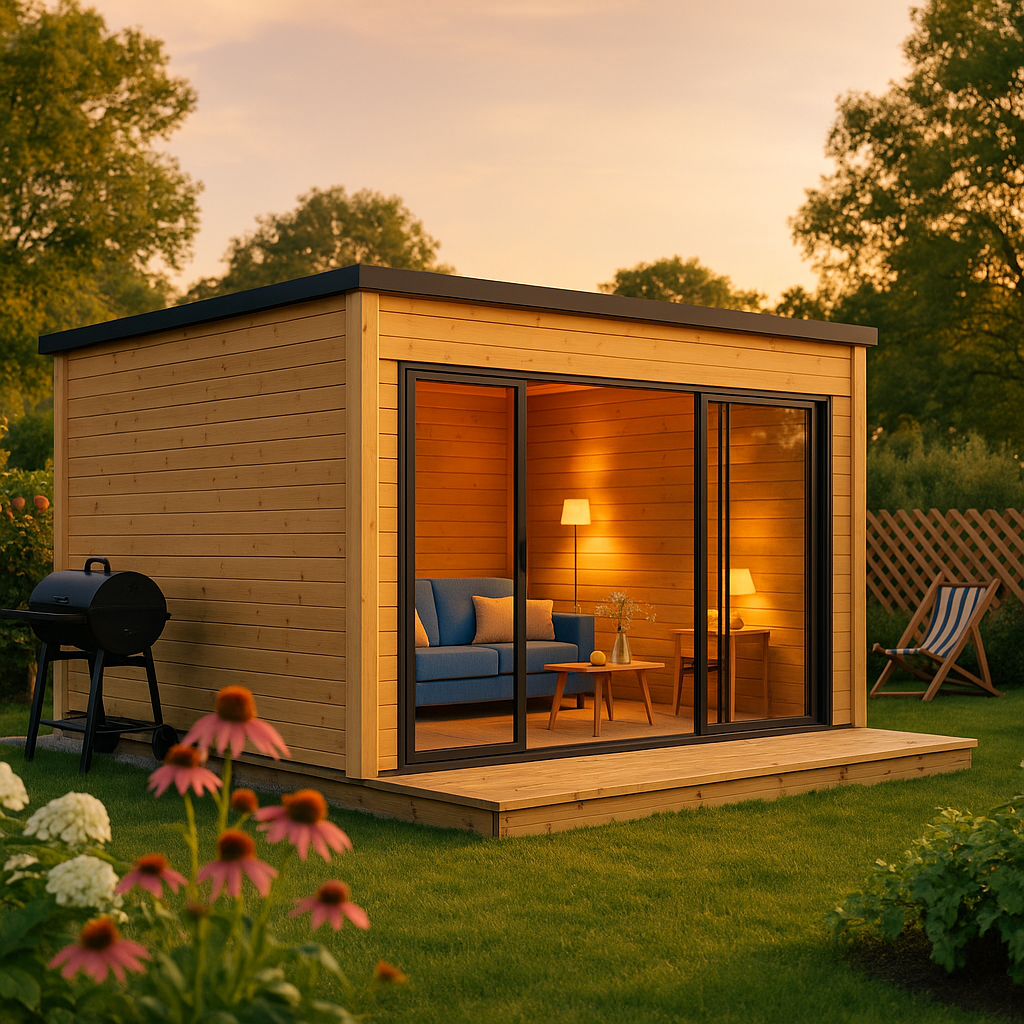 Fjordholz Gartenhaus Modell Q-BIC Alu 44 B