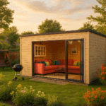 Fjordholz Gartenhaus Modell Q-BIC Alu 44 E