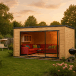 Fjordholz Gartenhaus Modell Q-BIC Alu 44 E