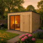 Fjordholz Gartenhaus Modell Q-BIC Alu 44 I