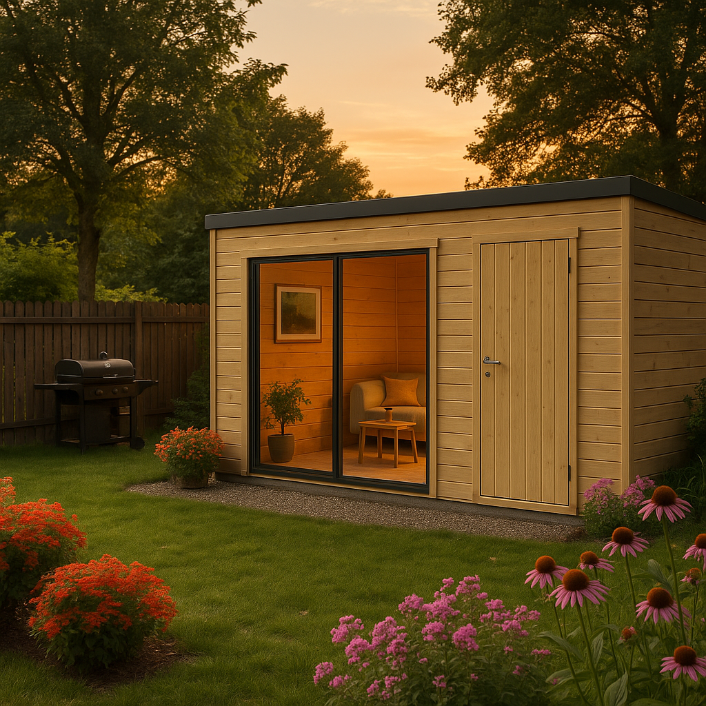 Fjordholz Gartenhaus Modell Q-BIC Alu 44 I Fjordholz Gartenhaus Modell Q-BIC Alu 44 I