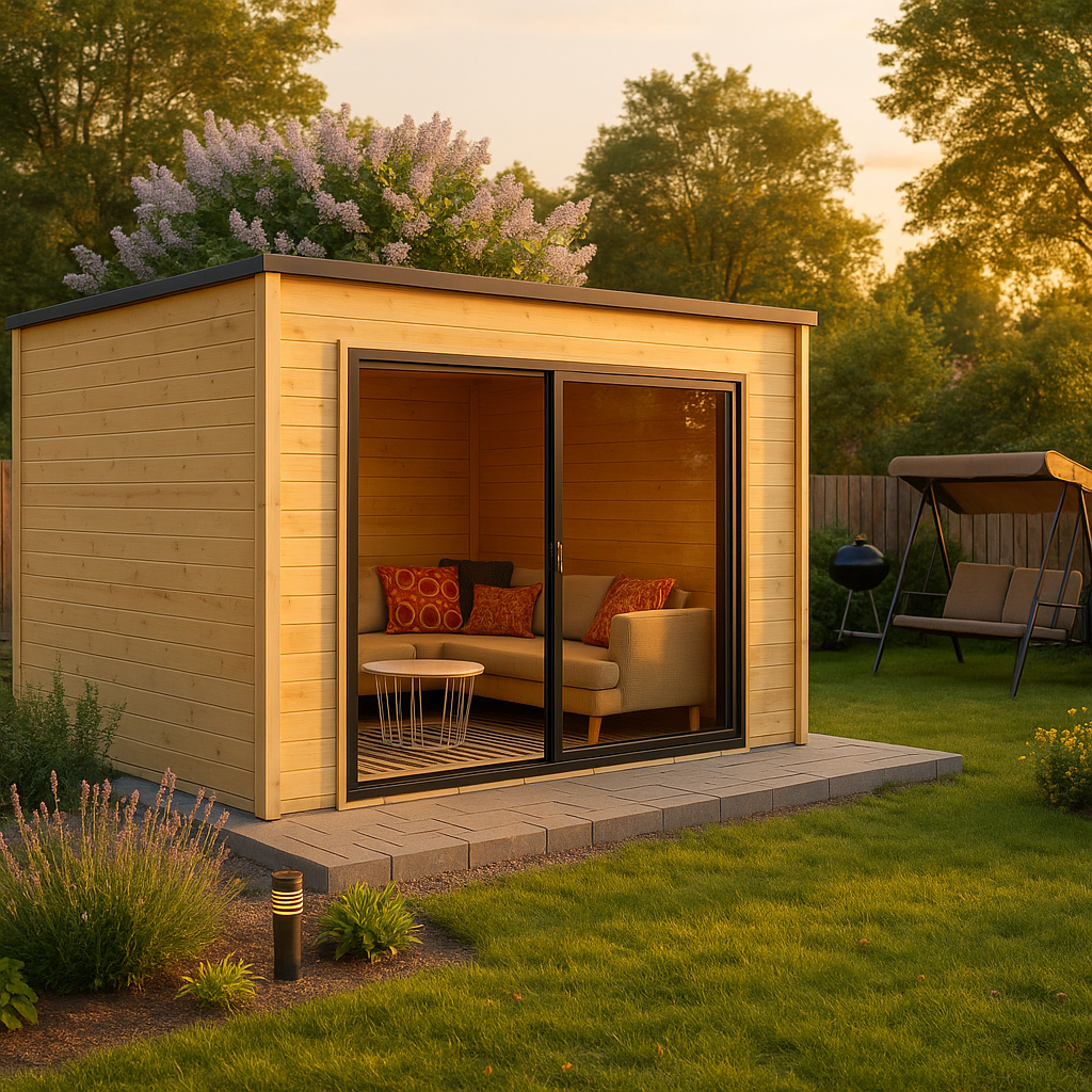 Fjordholz Gartenhaus Modell Q-BIC Alu 70 A Fjordholz Gartenhaus Modell Q-BIC Alu 70 A