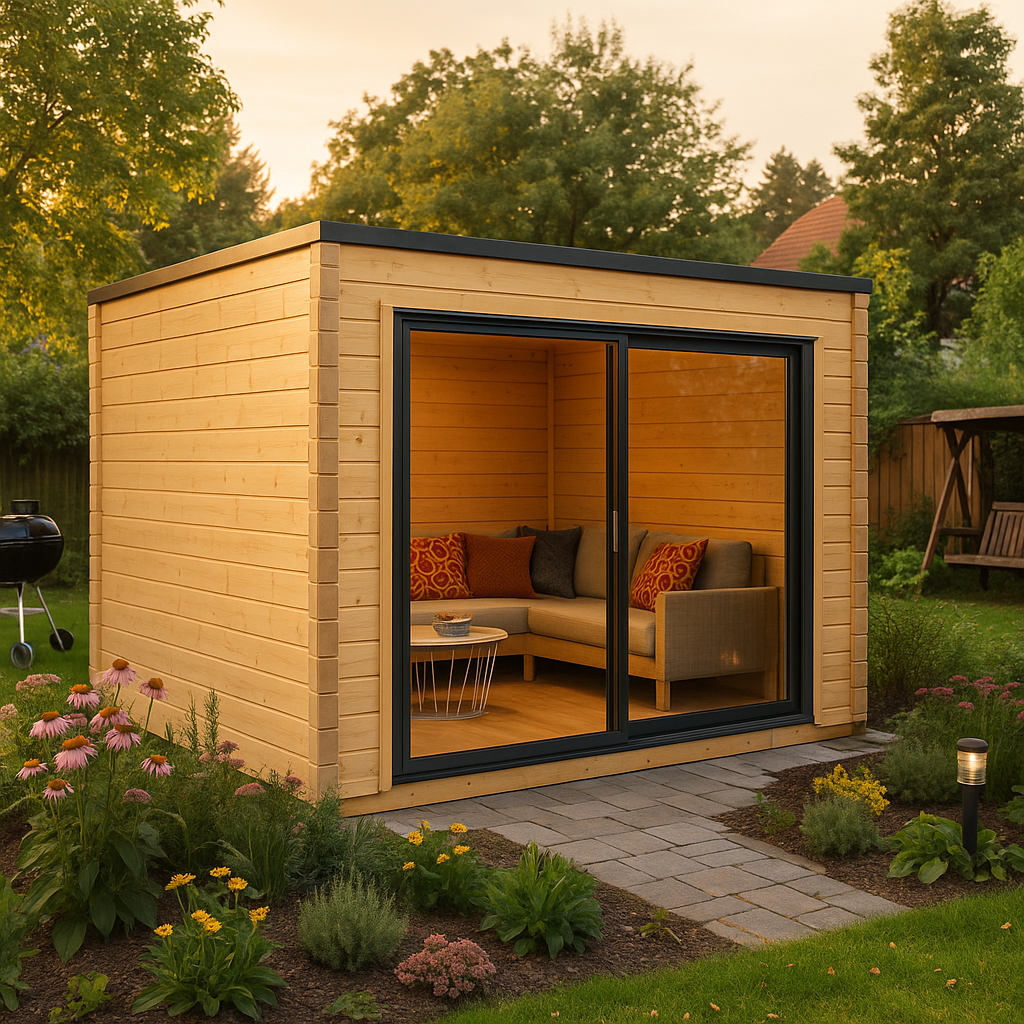 Fjordholz Gartenhaus Modell Q-BIC Alu 70 A Fjordholz Gartenhaus Modell Q-BIC Alu 70 A
