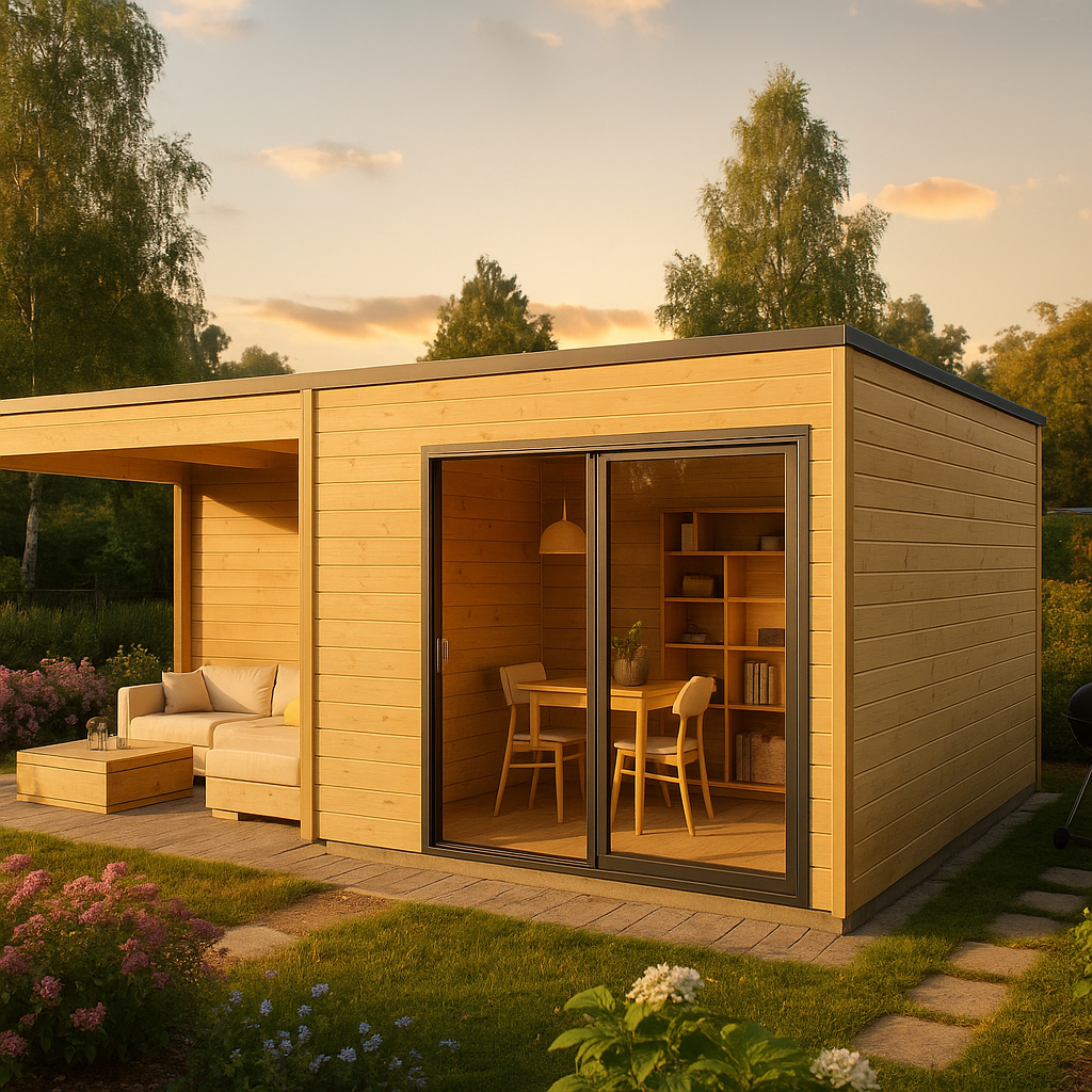 Fjordholz Gartenhaus Modell Q-BIC Alu 70 A + SD