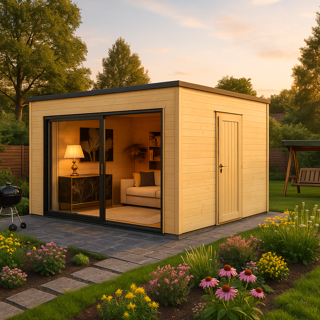 Fjordholz Gartenhaus Modell Q-BIC Alu 70 D| Rabatt: 26%