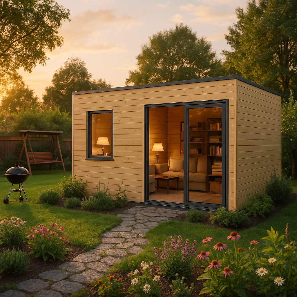 Fjordholz Gartenhaus Modell Q-BIC Alu 70 H