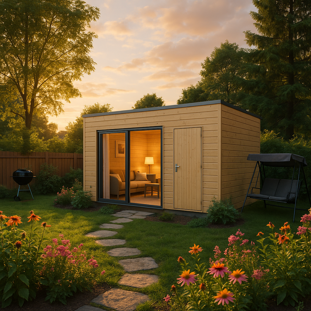 Fjordholz Gartenhaus Modell Q-BIC Alu 70 I