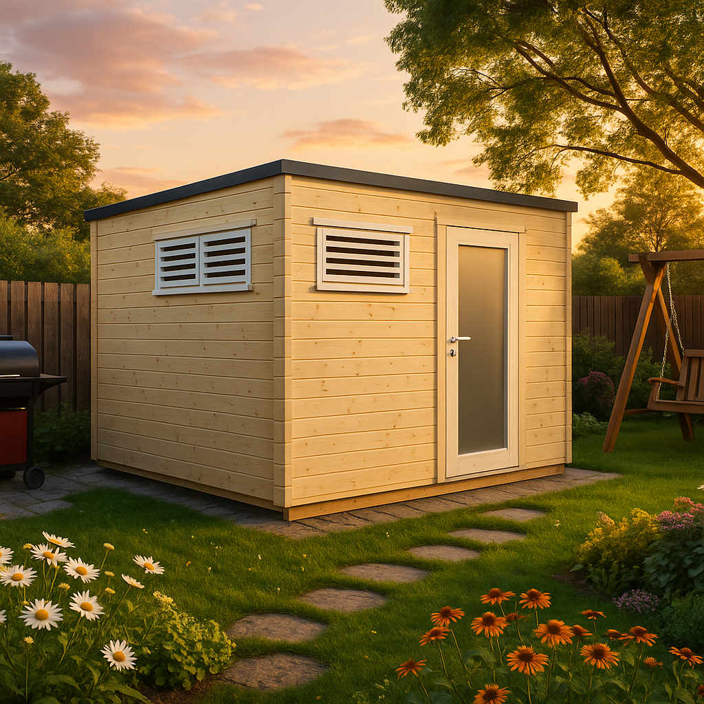 Fjordholz Gartenhaus Modell Q-BIC Modern 44 B