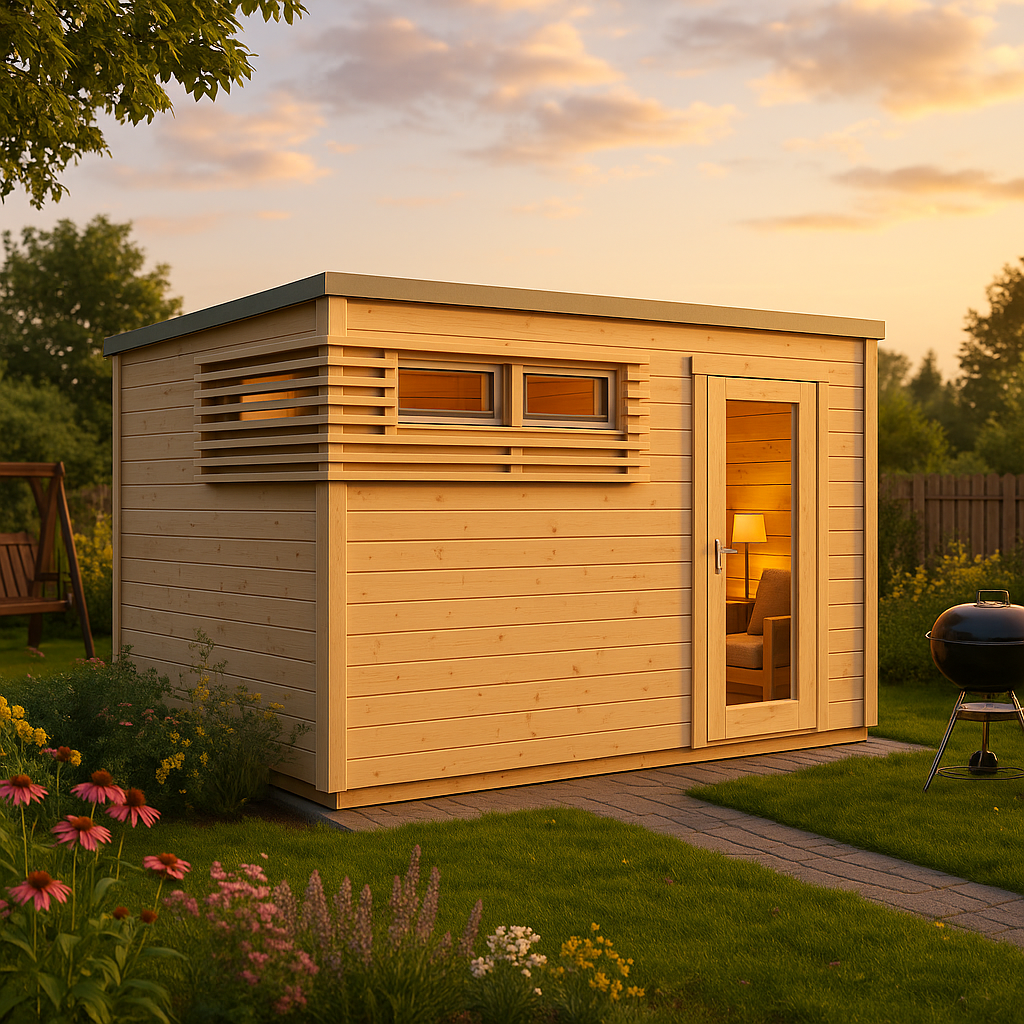 Fjordholz Gartenhaus Modell Q-BIC Modern 44 D Fjordholz Gartenhaus Modell Q-BIC Modern 44 D