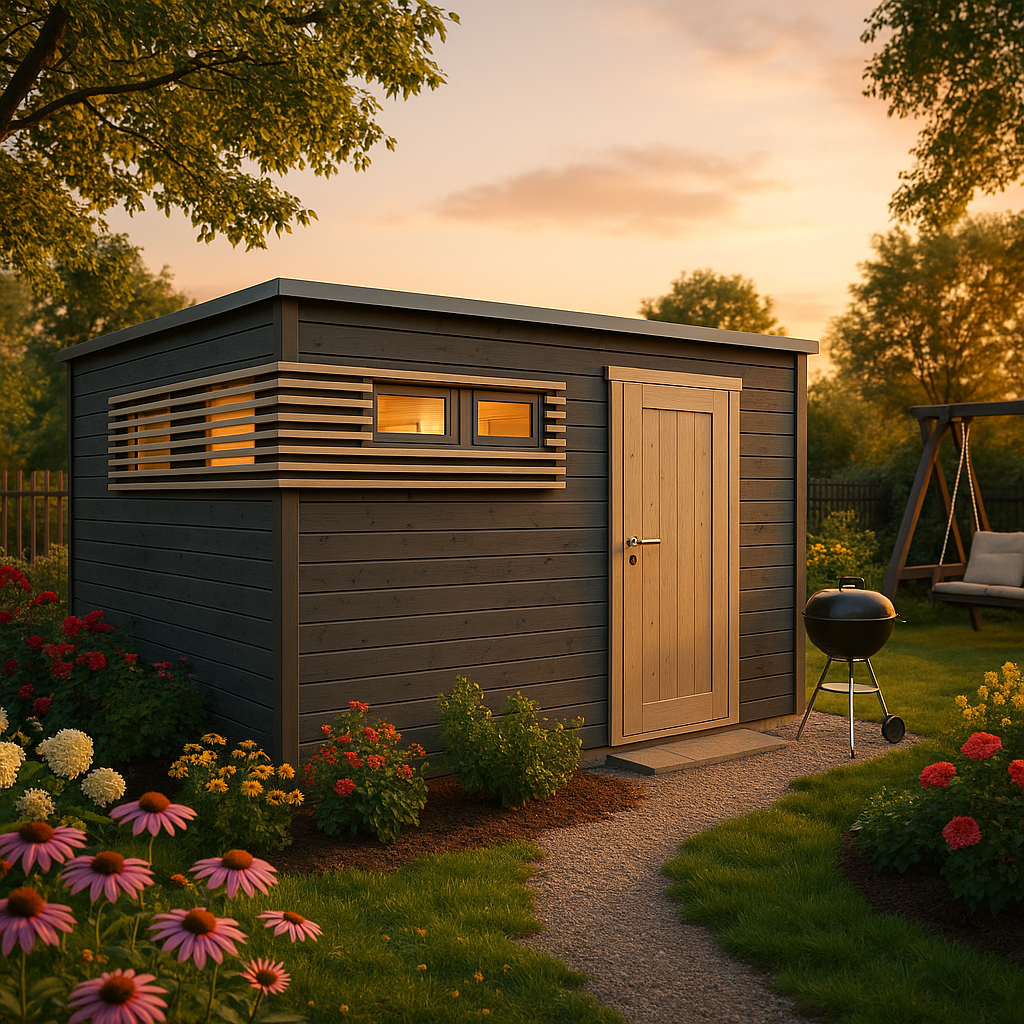 Fjordholz Gartenhaus Modell Q-BIC Modern 44 D