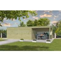 Gartenhaus Modell QBV3-Line 5,90 m² + 300 cm Anbau| Rabatt: 26%