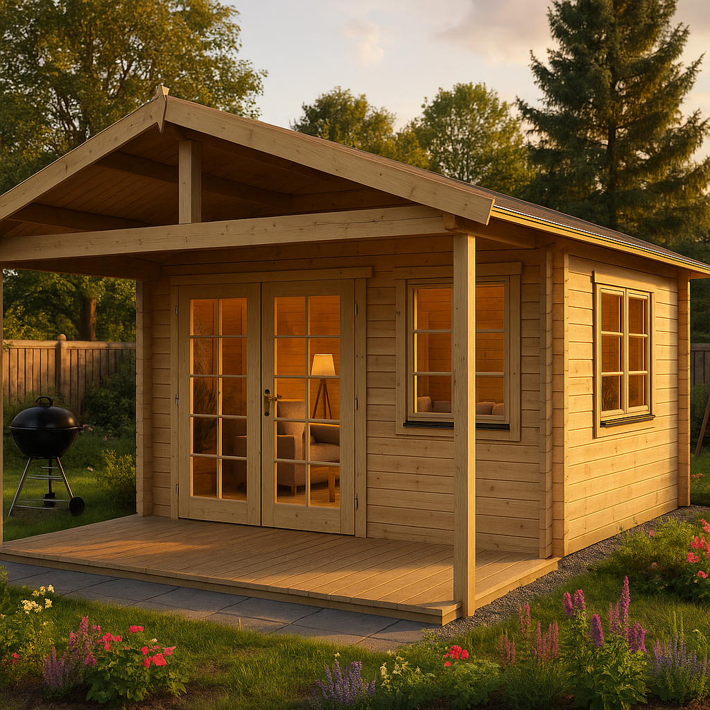 Fjordholz Gartenhaus Modell Rolf 44 A mit Vordach Fjordholz Gartenhaus Modell Rolf 44 A mit Vordach