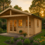 Fjordholz Gartenhaus Modell Rolf 44 A mit Vordach