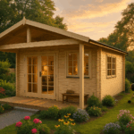 Fjordholz Gartenhaus Modell Rolf 44 B mit Vordach