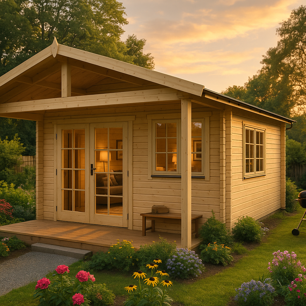 Fjordholz Gartenhaus Modell Rolf 44 B mit Vordach Fjordholz Gartenhaus Modell Rolf 44 B mit Vordach