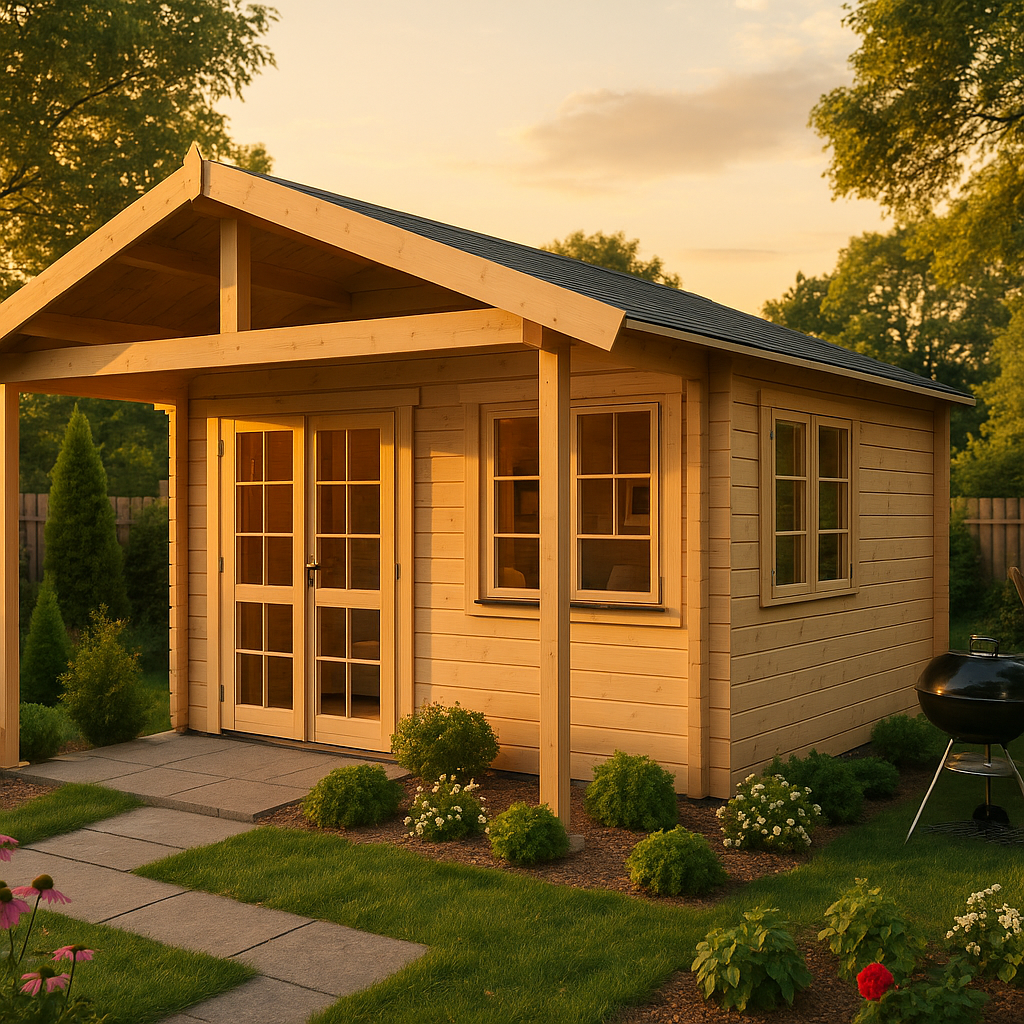 Fjordholz Gartenhaus Modell Rolf 44 B mit Vordach Fjordholz Gartenhaus Modell Rolf 44 B mit Vordach