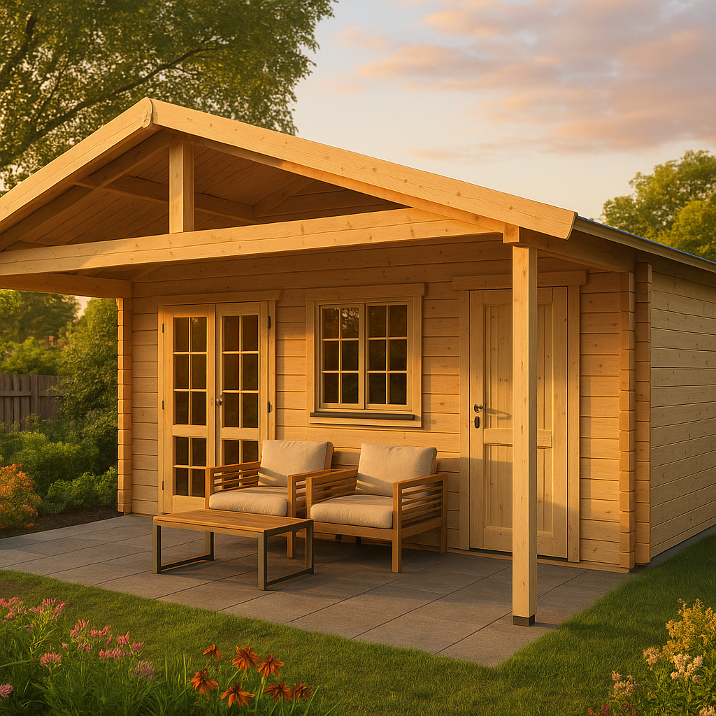 Fjordholz Gartenhaus Modell Rolf 44 C mit Vordach Fjordholz Gartenhaus Modell Rolf 44 C mit Vordach
