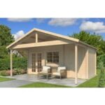 Fjordholz Gartenhaus Modell Rolf 44 D mit Vordach| Rabatt: 26%|6x4m