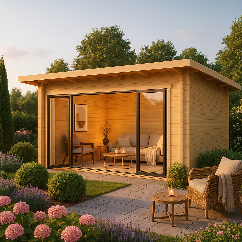 7x4m Fjordholz Gartenhaus Modell Starla 70 E Premium| Rabatt: 26%