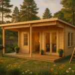 Fjordholz Gartenhaus Modell Taunus 70 mit Vordach