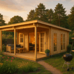 Fjordholz Gartenhaus Modell Taunus 70 mit Vordach