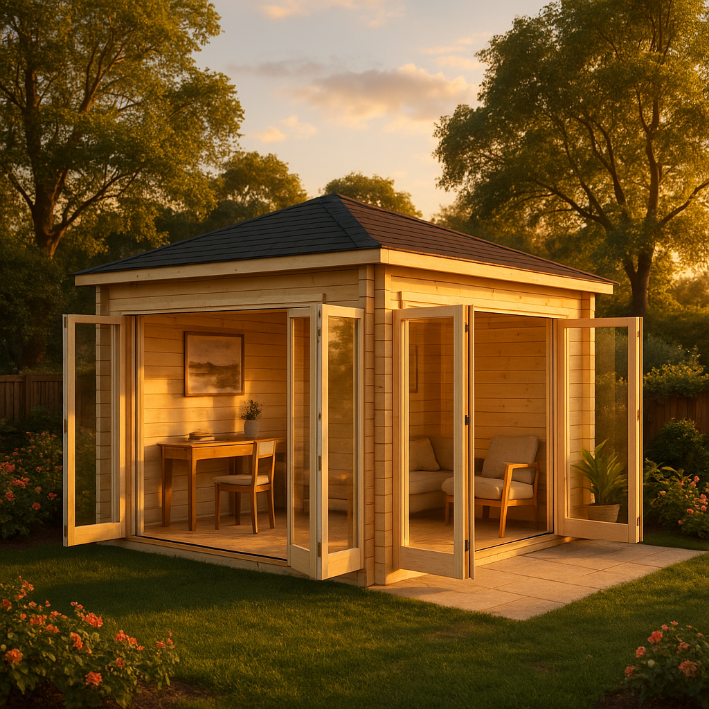 Gartenhaus Sunshine ISO mit großer Falttür Gartenhaus Sunshine ISO mit großer Falttür
