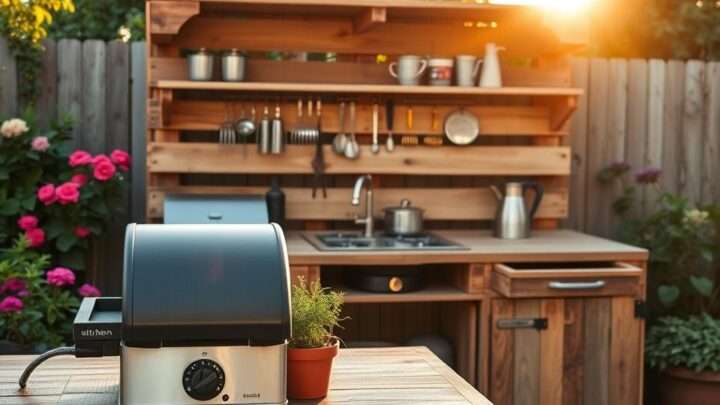 Gartenküche selber bauen aus Europaletten – Anleitung