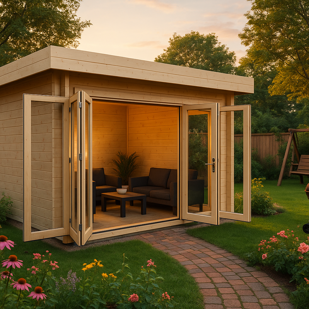 Fjordholz Gartenlounge Modell Sandra 44 A| Rabatt: 26%|4x4m