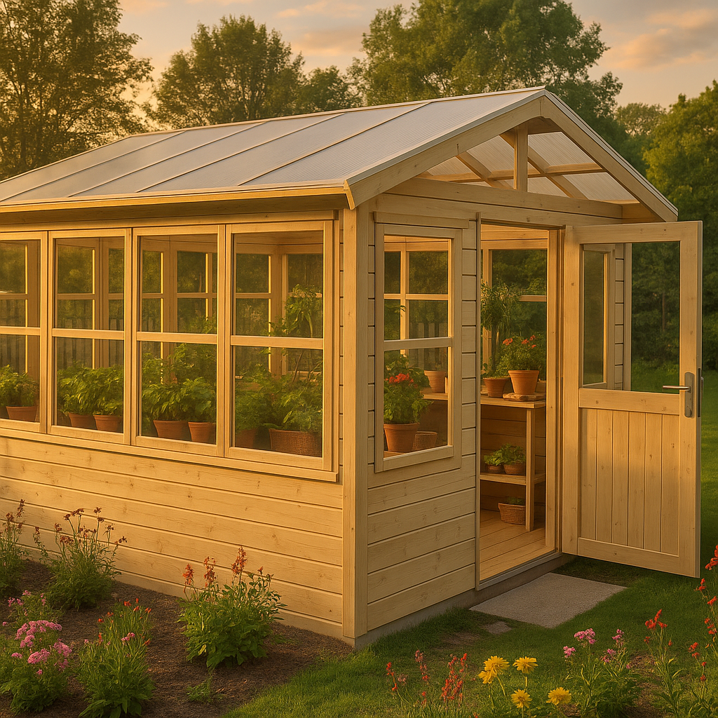 Fjordholz Gewächshaus aus Holz Modell 28 B Fjordholz Gewächshaus aus Holz Modell 28 B
