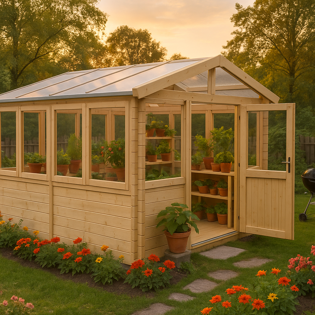 Fjordholz Gewächshaus aus Holz Modell 28 C Fjordholz Gewächshaus aus Holz Modell 28 C