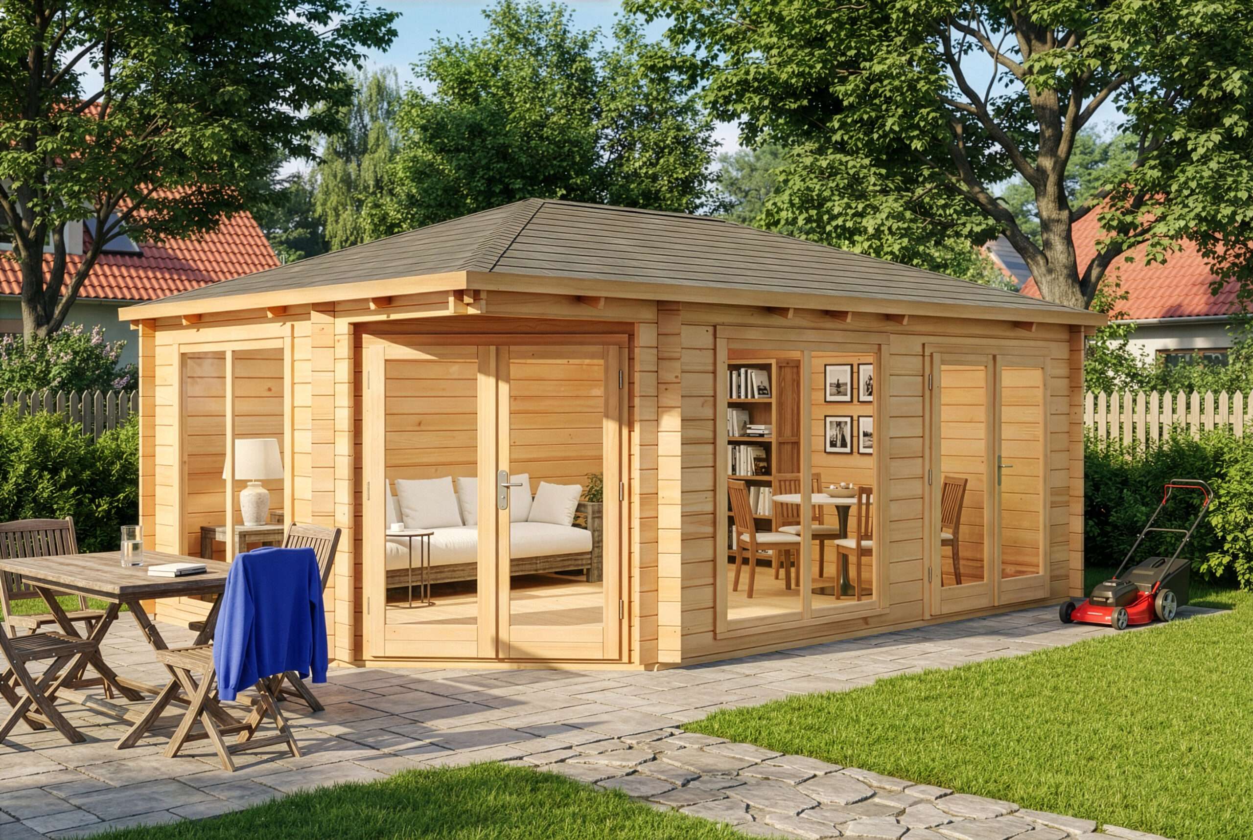 5-Eck Gartenhaus Julia|6x4m|Rabatt:13%