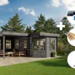 ECO Set - Gartenhaus 5-Eck Pepe - grau|6x5m