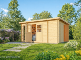 Neues Modell der Gartenhausfabrik erhältlich: Fjordholz Pultdach Gartenhaus Modell Ezra 3K, Natu