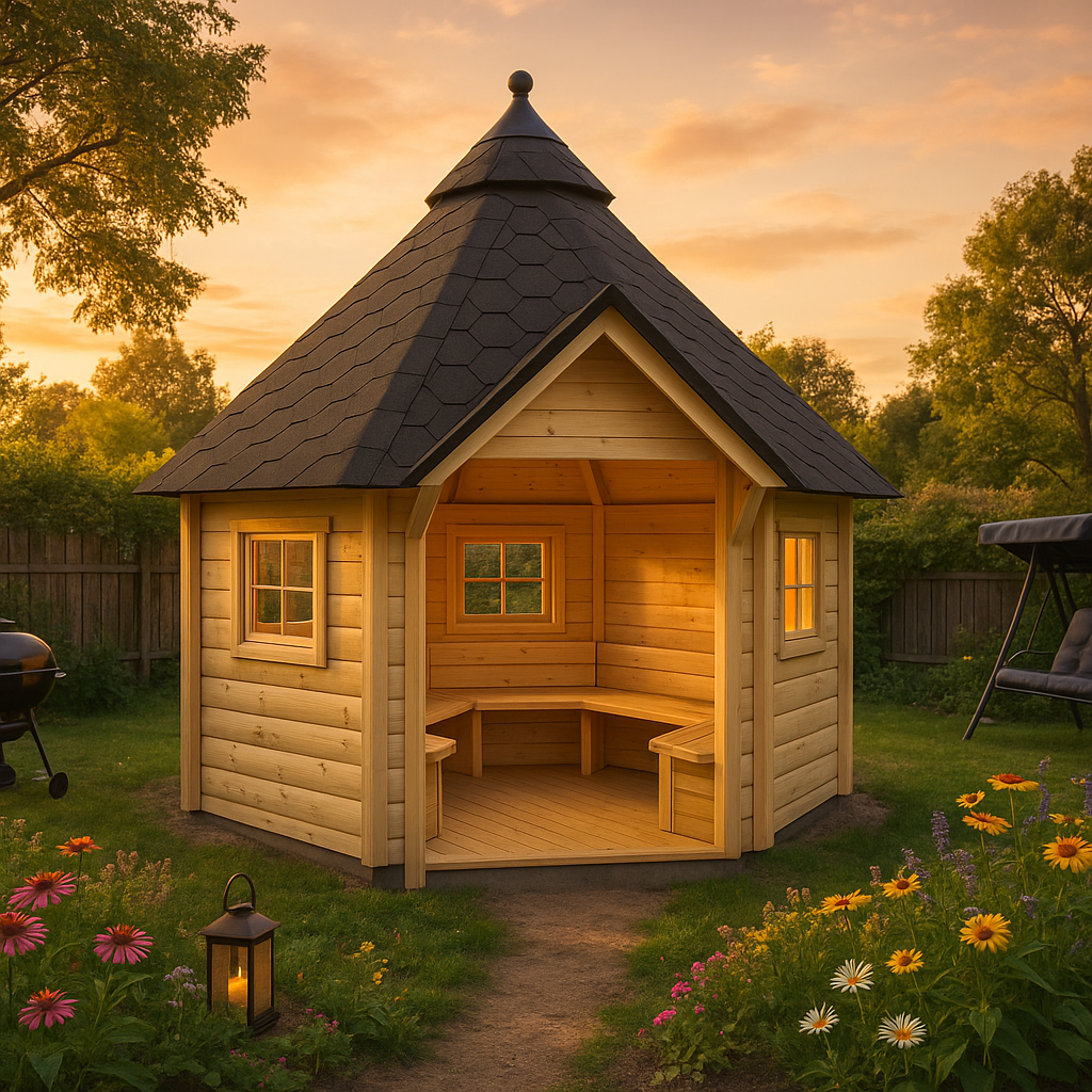 Fjordholz Grillhaus Modell Emil 9 m² Fjordholz Grillhaus Modell Emil 9 m²