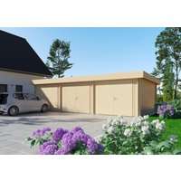 Fjordholz Holzgarage Modell Flensburg 44, Naturbel| Rabatt: 26%|9x6m