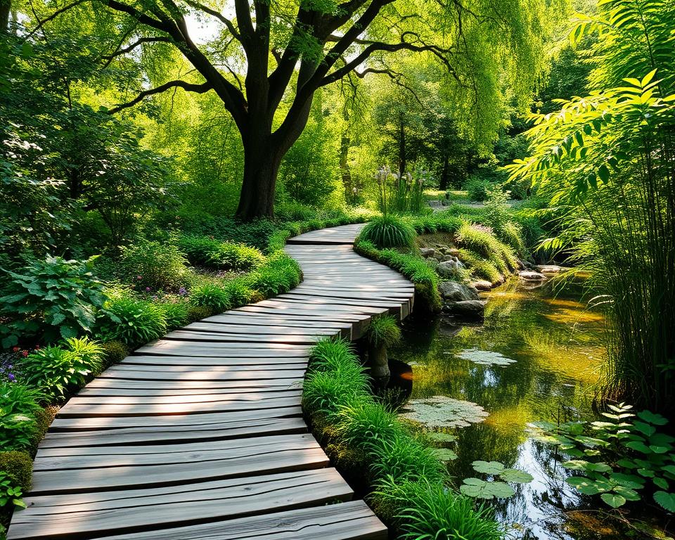 Holzwege im Garten Ideen für natürliche Gestaltung GartenhausBlog