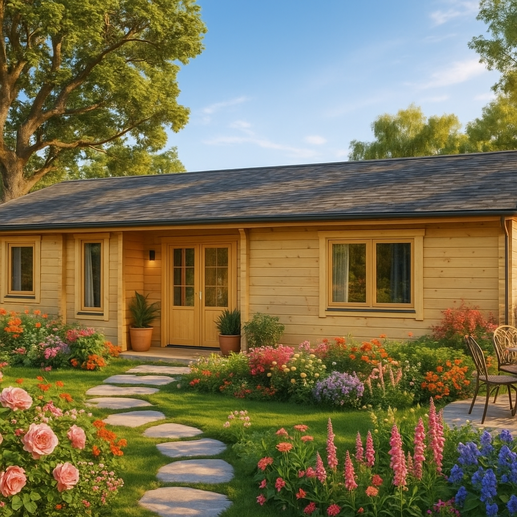 Blockhaus als Ferienhaus “Dune” 11x6m | Blockhaus als Ferienhaus kaufen | Blockbohlenhaus als Sommerhaus kaufen mit Schlafboden