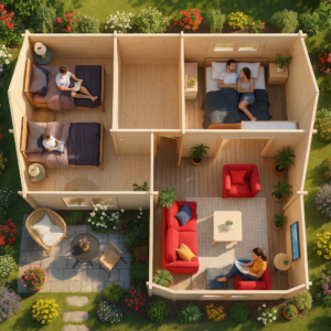 Blockhaus mit Schlafboden “Hansa Holiday Q” 8x9m | Moderne Blockhütte mit Schlafboden, 59 m² | Holzhaus zum Verkauf mit Schlafboden Unkategorisiert online kaufen Blockhaus mit Schlafboden “Hansa Holiday Q” 8x9m | Moderne Blockhütte mit Schlafboden, 59 m² | Holzhaus zum Verkauf mit Schlafboden Unkategorisiert online kaufen