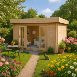 Holz-Gartenbüro “Jacob E” 4x3m | Kleines vorgefertigtes Garten-Sommerhaus | Selbstmontage oder Kauf mit Installationsoption Unkategorisiert online kaufen