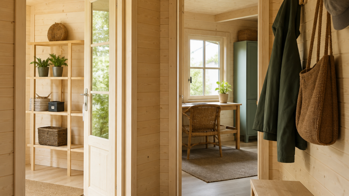 Innenerschließung in mehrräumigen Holz-Gartenhäusern planen