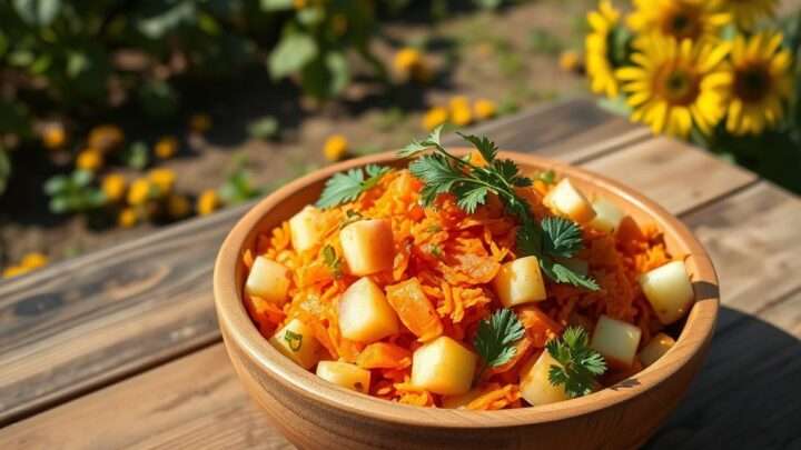 Karottensalat mit Apfel aus dem eigenen Garten – leckeres Rezept