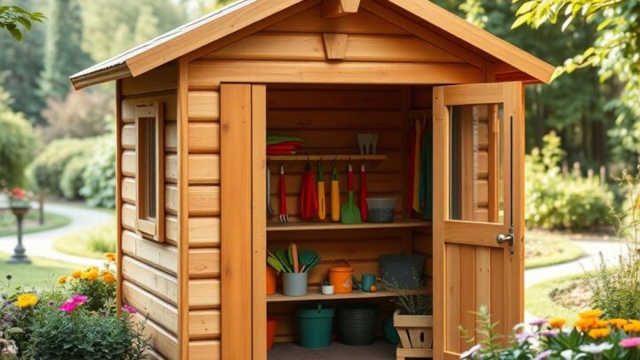 Kleines Holzgartenhäuschen als kindgerechtes Werkzeughäuschen einrichten – Ratgeber