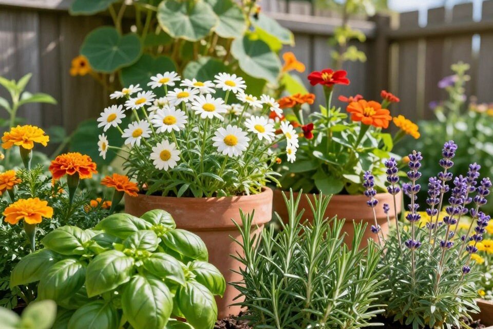 Kräuter und Blumen zusammen pflanzen – Anleitung