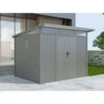 Metall Gerätehaus Modell Skylight 5,80 m² Alu Grau| Rabatt: 35%|3x2m