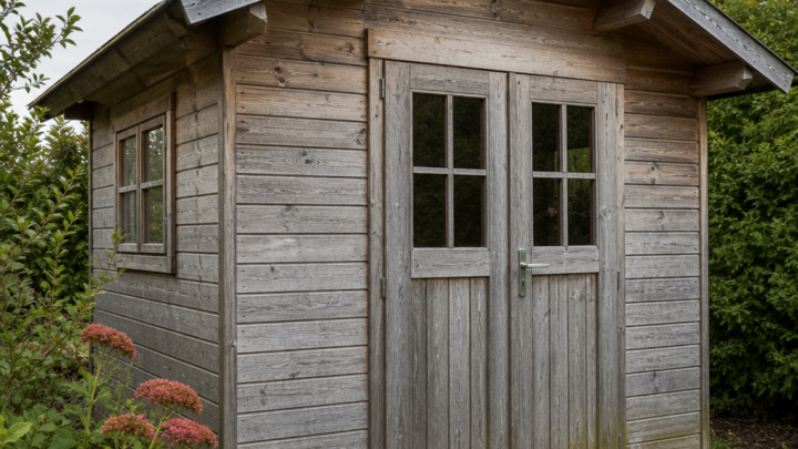Naturbelassene Holz-Gartenhäuser und ihre Oberflächenalterung