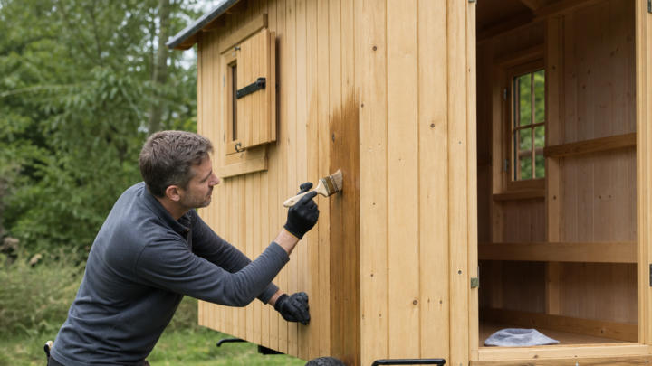 Naturbelassene Holz-Gartenwagen dauerhaft vor Witterung schützen