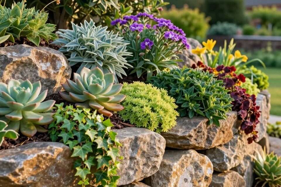 Pflanzen für Steinmauer richtig auswählen und setzen