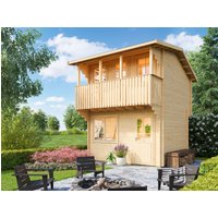 2-stöckiges Fjordholz Satteldach Gartenhaus Modell